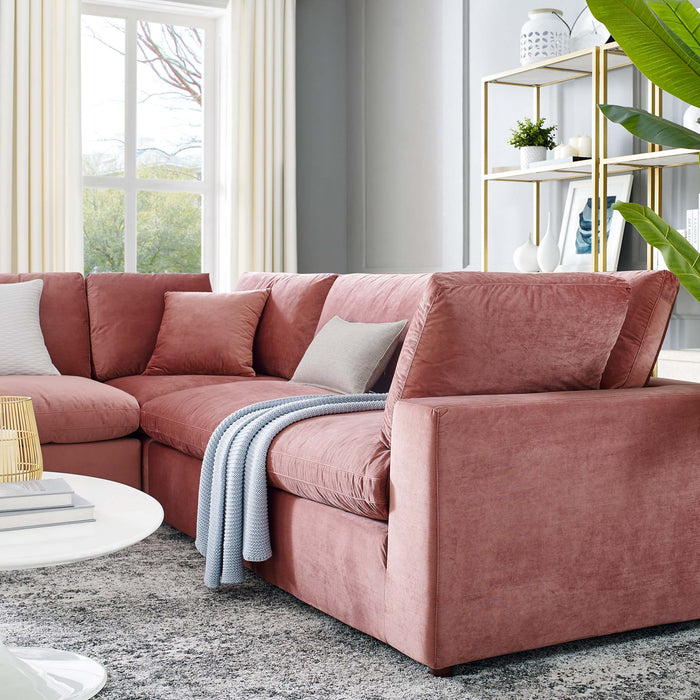 Modway Commix Velvet 5-Piece Sectional Sofa