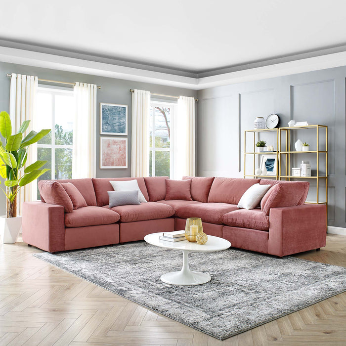 Modway Commix Velvet 5-Piece Sectional Sofa