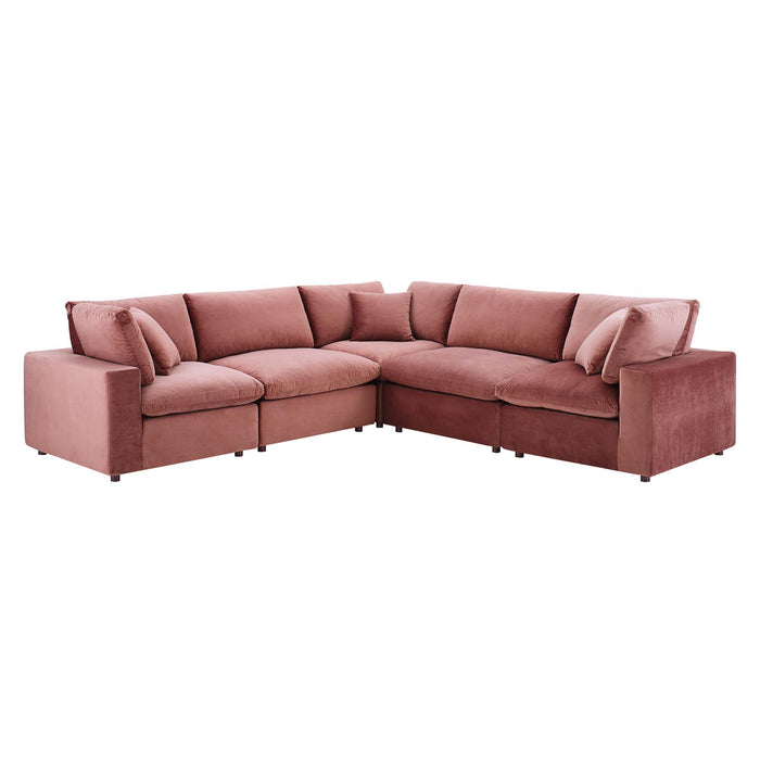 Modway Commix Velvet 5-Piece Sectional Sofa