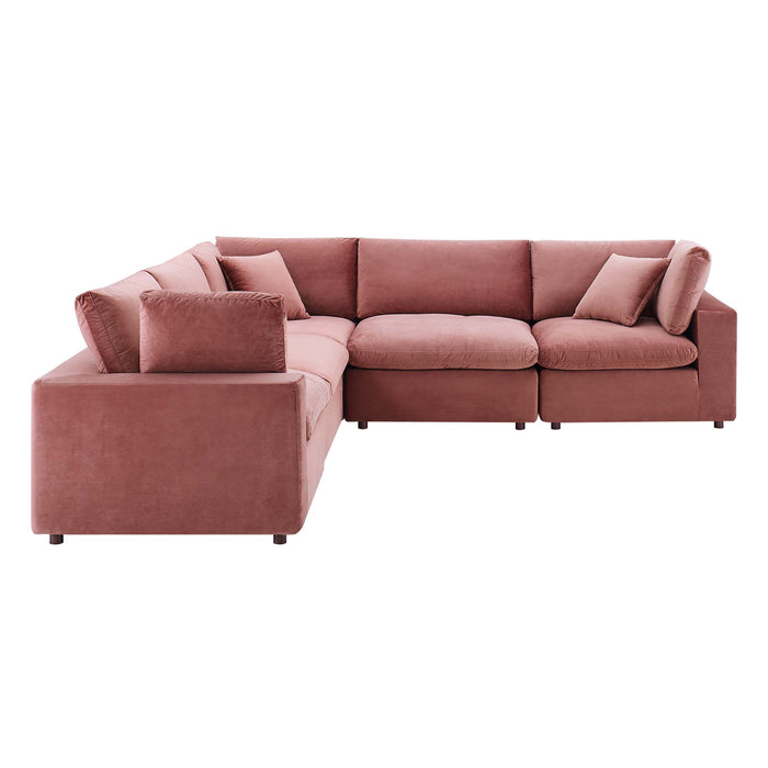 Modway Commix Velvet 5-Piece Sectional Sofa