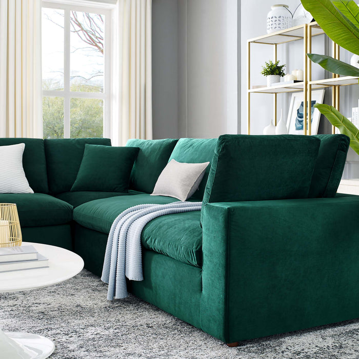 Modway Commix Velvet 5-Piece Sectional Sofa