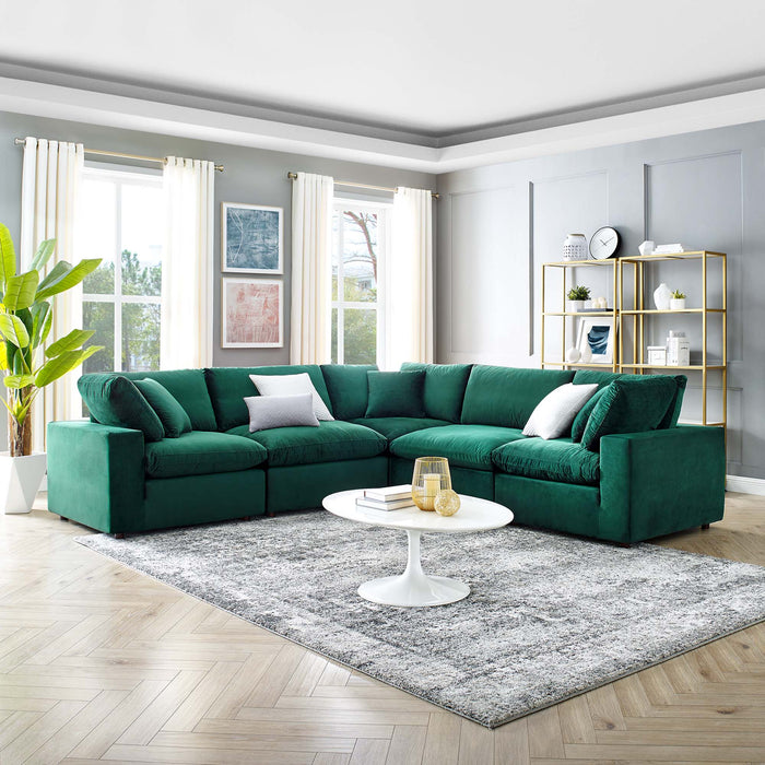 Modway Commix Velvet 5-Piece Sectional Sofa