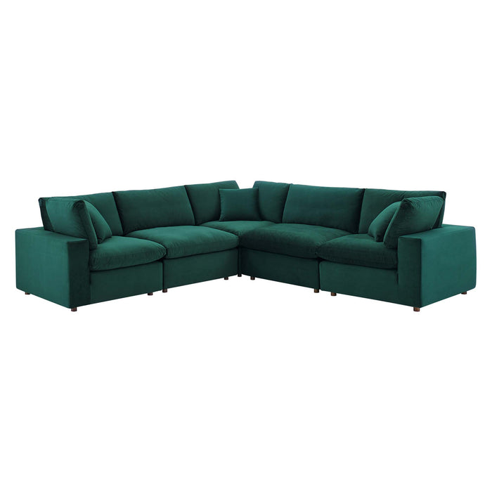 Modway Commix Velvet 5-Piece Sectional Sofa