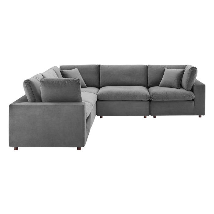 Modway Commix Velvet 5-Piece Sectional Sofa