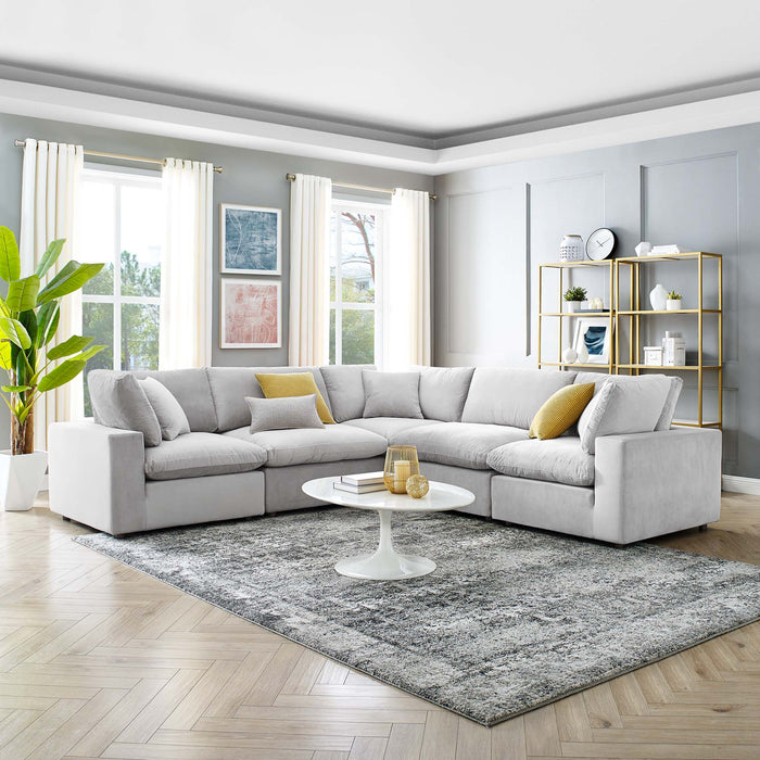 Modway Commix Velvet 5-Piece Sectional Sofa