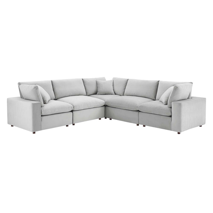 Modway Commix Velvet 5-Piece Sectional Sofa