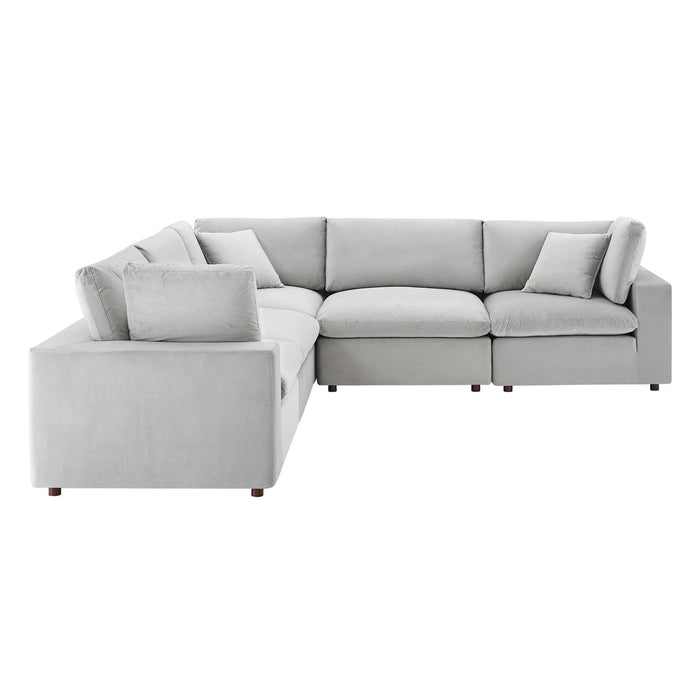 Modway Commix Velvet 5-Piece Sectional Sofa