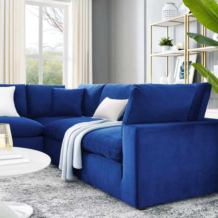 Modway Commix Velvet 5-Piece Sectional Sofa