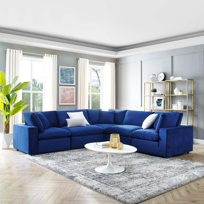 Modway Commix Velvet 5-Piece Sectional Sofa