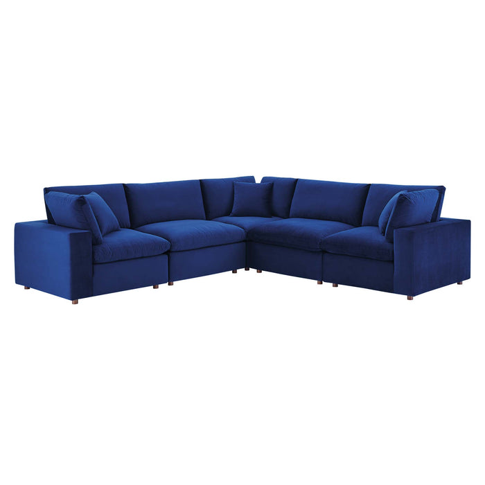 Modway Commix Velvet 5-Piece Sectional Sofa