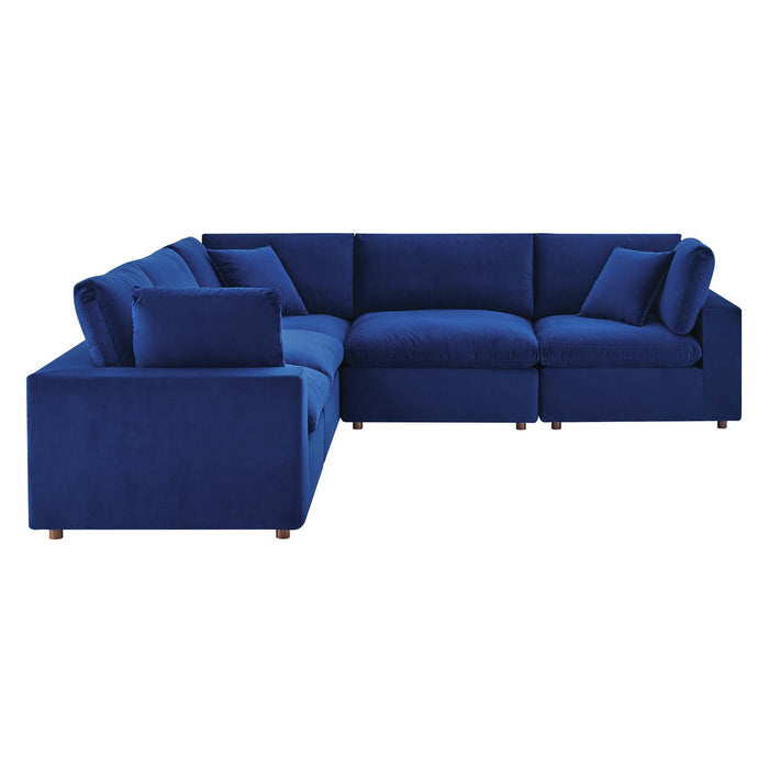 Modway Commix Velvet 5-Piece Sectional Sofa