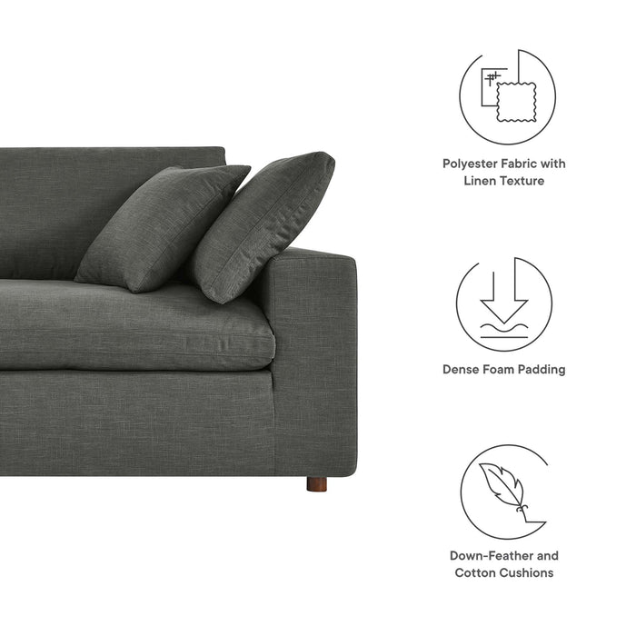 Modway Commix Upholstered Modern 3-Seat Fabric Sofa