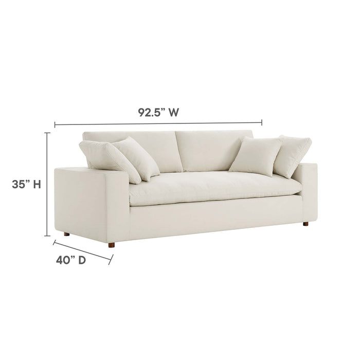 Modway Commix Upholstered Modern 3-Seat Fabric Sofa