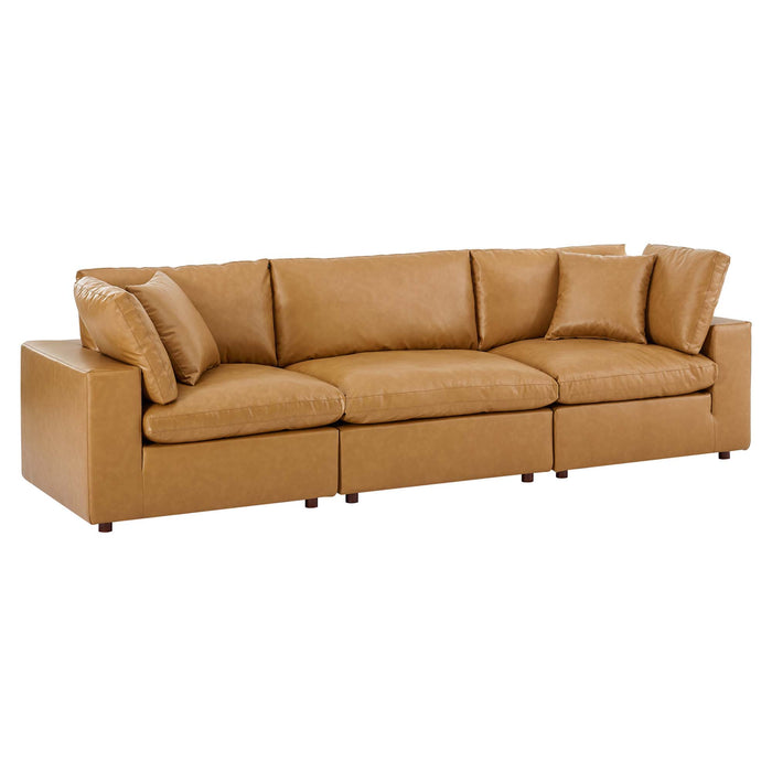 Modway Commix Vegan Leather 3-Seater Sofa