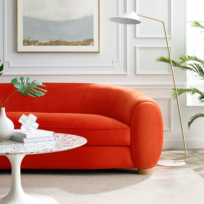 Modway Abundant Mid-Century Modern Velvet Sofa 