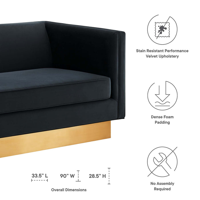 Modway Eminence Upholstered Modern Velvet Sofa