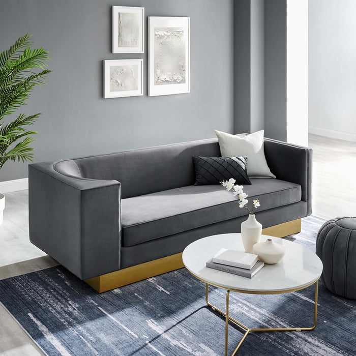 Modway Eminence Upholstered Modern Velvet Sofa