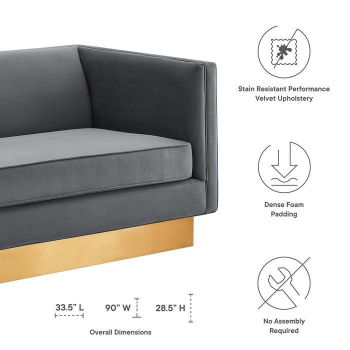 Modway Eminence Upholstered Modern Velvet Sofa