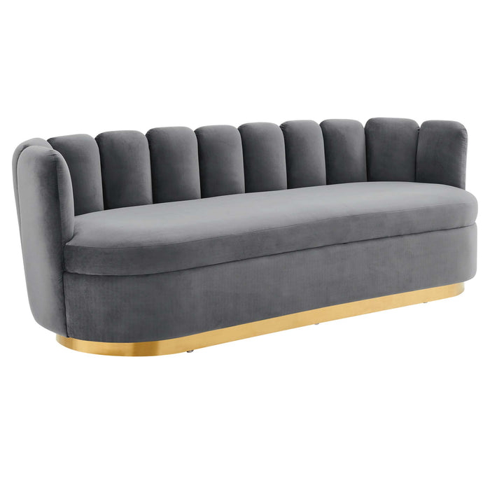 Modway Victoria Channel Tufted Performance Velvet Sofa