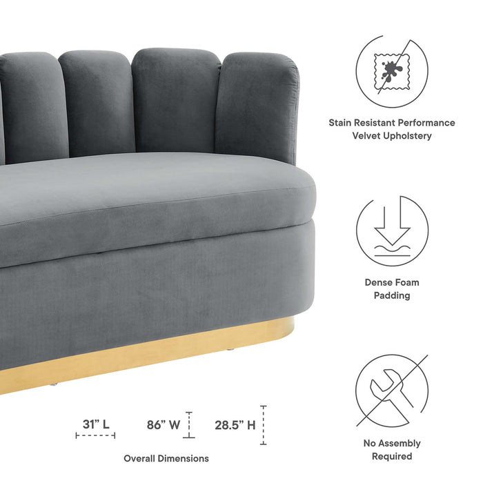 Modway Victoria Channel Tufted Performance Velvet Sofa