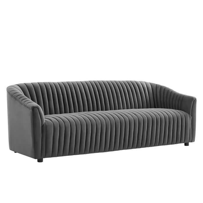 Modway Announce Modern Velvet Channel Tufted Sofa