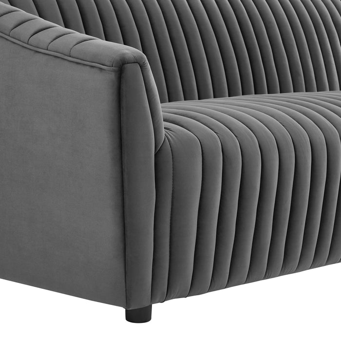 Modway Announce Modern Velvet Channel Tufted Sofa