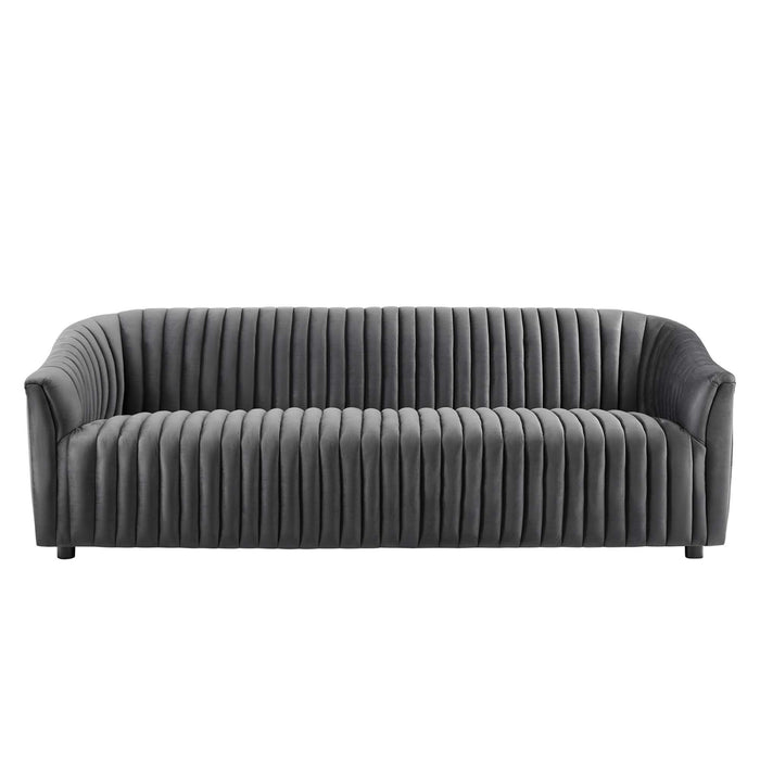 Modway Announce Modern Velvet Channel Tufted Sofa