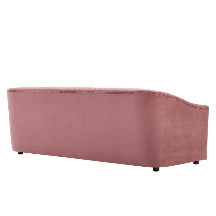 Modway Announce Modern Velvet Channel Tufted Sofa