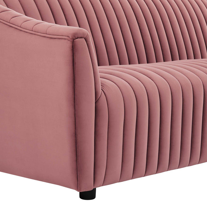 Modway Announce Modern Velvet Channel Tufted Sofa