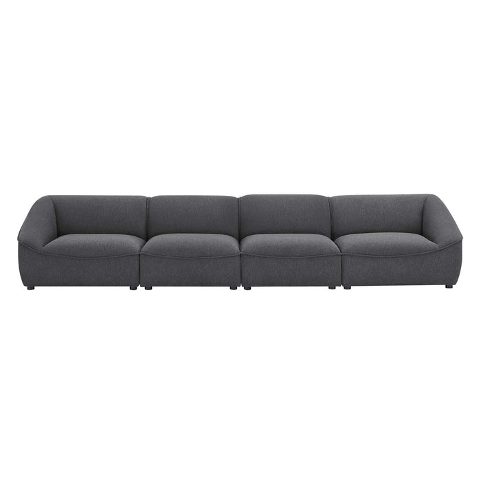 Modway Comprise Mid-Century Modern Fabric 4-Piece Sofa