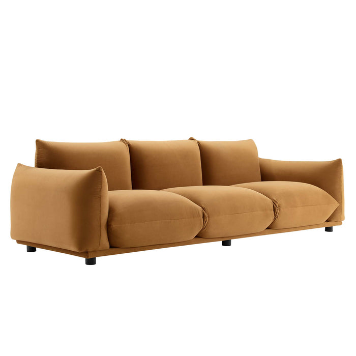 Modway Copious Mid-Century Modern Velvet Sofa 