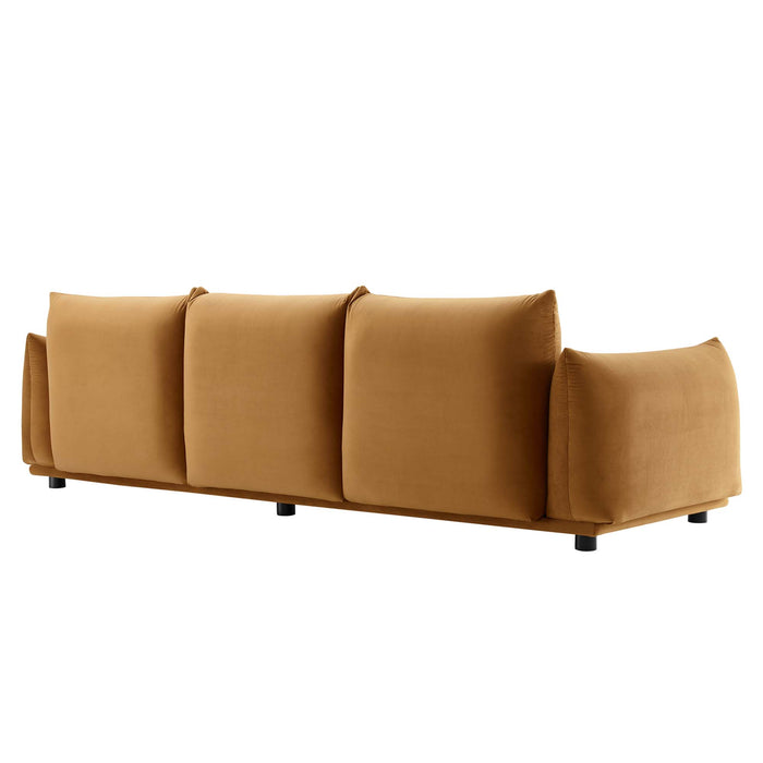 Modway Copious Mid-Century Modern Velvet Sofa 