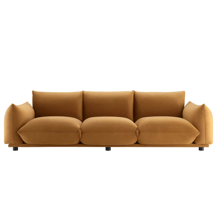 Modway Copious Mid-Century Modern Velvet Sofa 