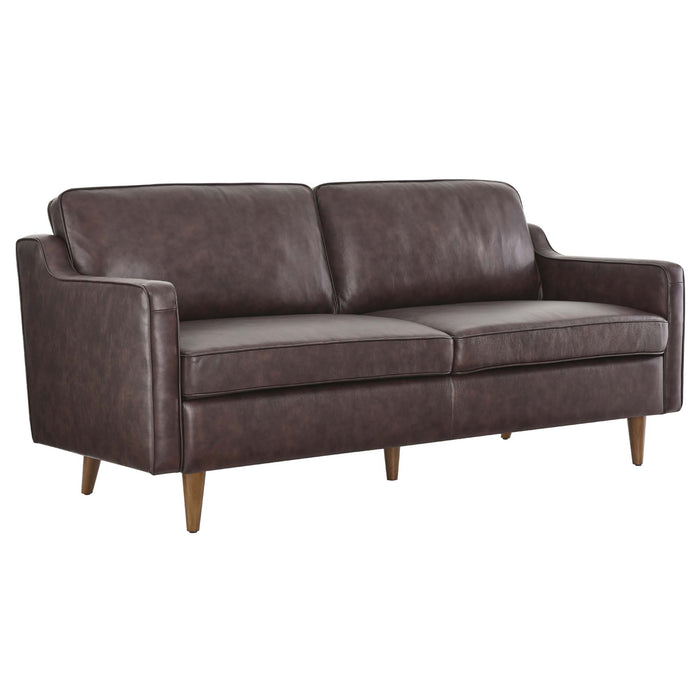 Modway Impart Genuine Mid-Century Modern Leather Sofa