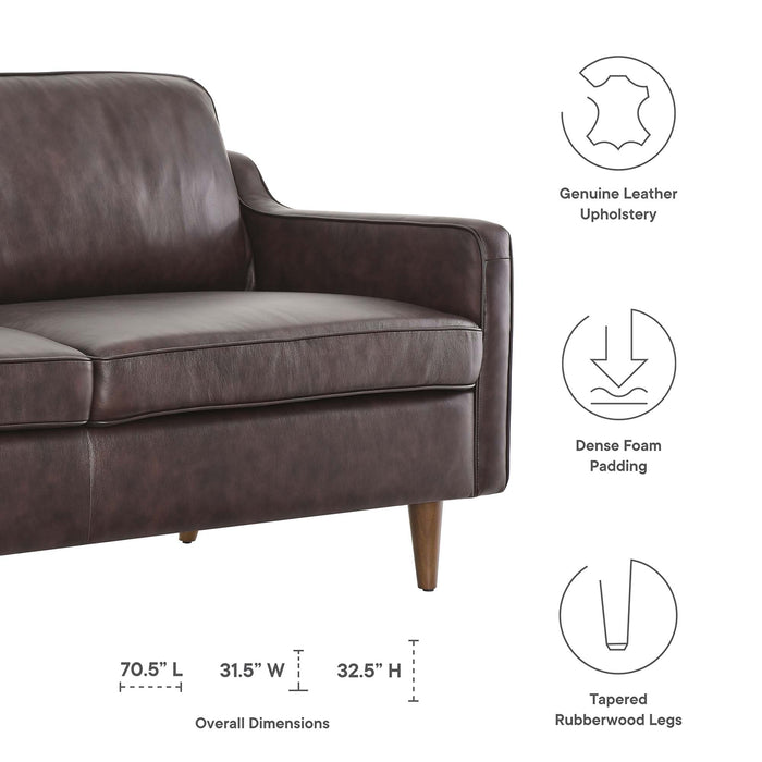 Modway Impart Genuine Mid-Century Modern Leather Sofa