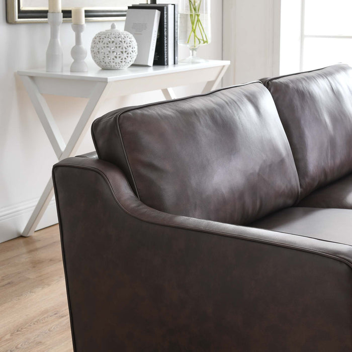 Modway Impart Genuine Mid-Century Modern Leather Sofa