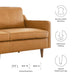 Modway Impart Genuine Mid-Century Modern Leather Sofa