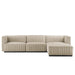 Modway Conjure Tufted Upholstered Fabric 4-Piece Sectional Sofa