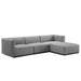 Modway Conjure Tufted Upholstered Fabric 4-Piece Sectional Sofa