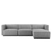 Modway Conjure Tufted Upholstered Fabric 4-Piece Sectional Sofa