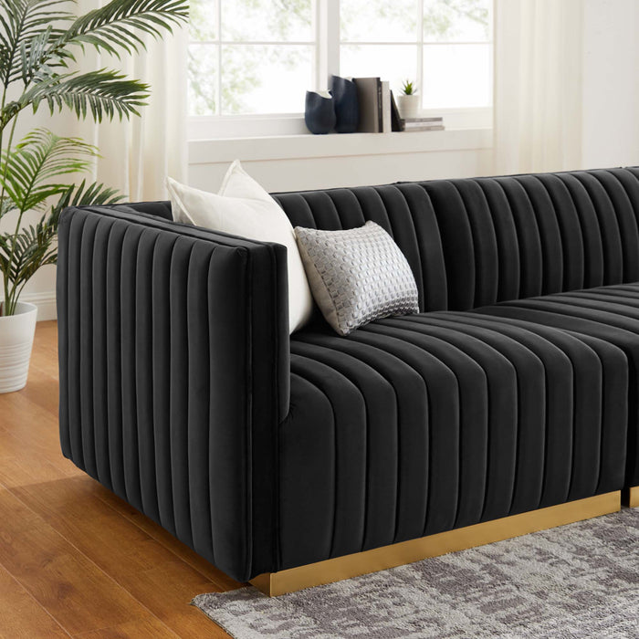 Modway Conjure Channel Tufted Modern Velvet Sofa