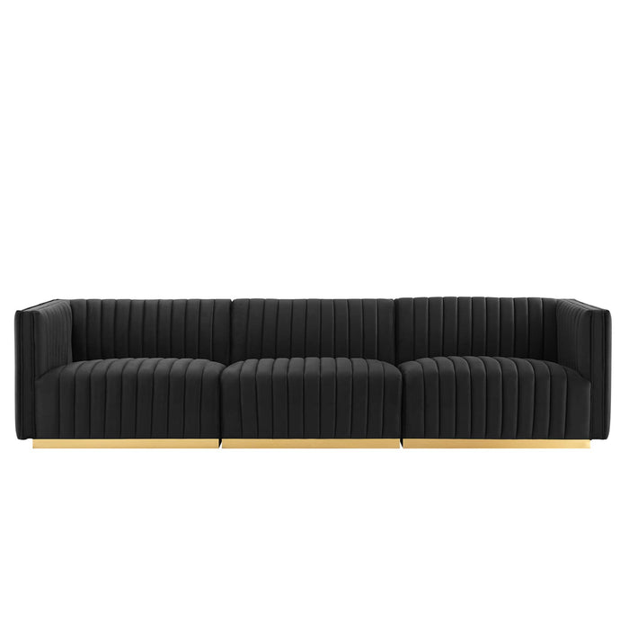 Modway Conjure Channel Tufted Modern Velvet Sofa