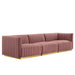 Modway Conjure Channel Tufted Modern Velvet Sofa