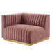 Modway Conjure Channel Tufted Modern Velvet Sofa