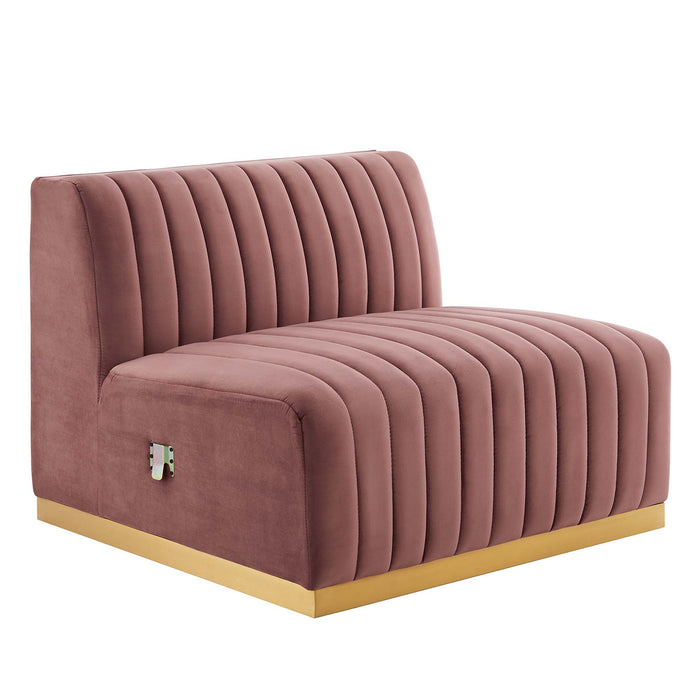 Modway Conjure Channel Tufted Modern Velvet Sofa