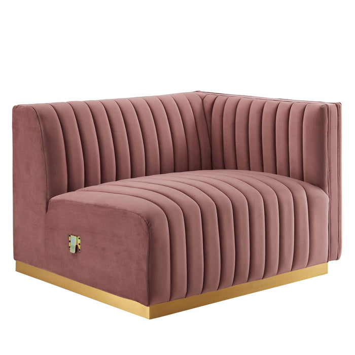 Modway Conjure Channel Tufted Modern Velvet Sofa