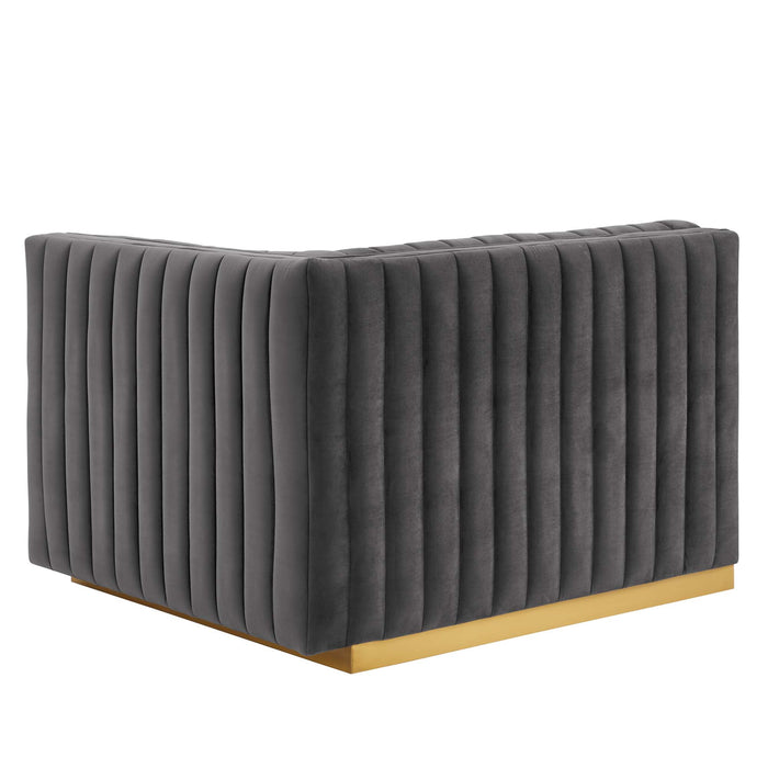 Modway Conjure Channel Tufted Modern Velvet Sofa