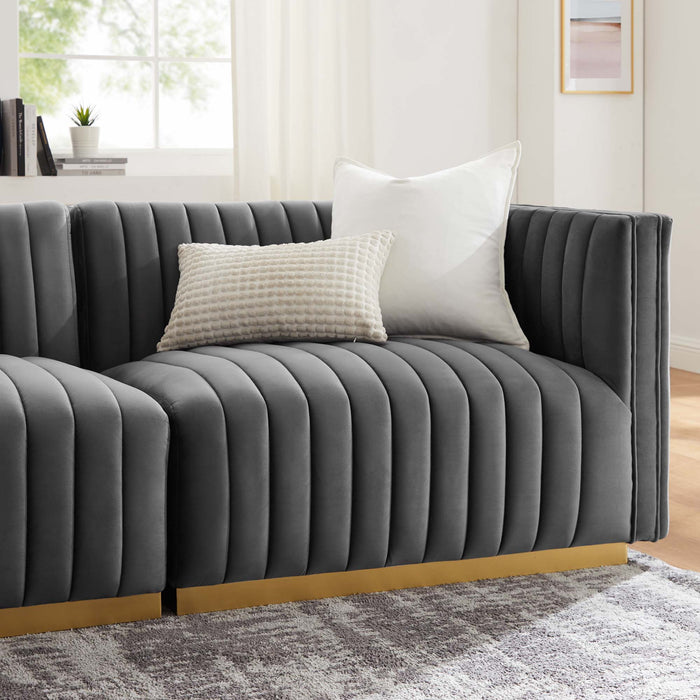 Modway Conjure Channel Tufted Modern Velvet Sofa