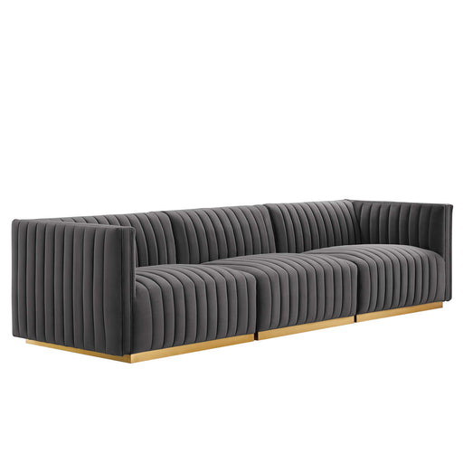 Modway Conjure Channel Tufted Modern Velvet Sofa