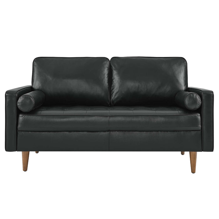 Modway Valour Mid-Century Modern Leather Loveseat